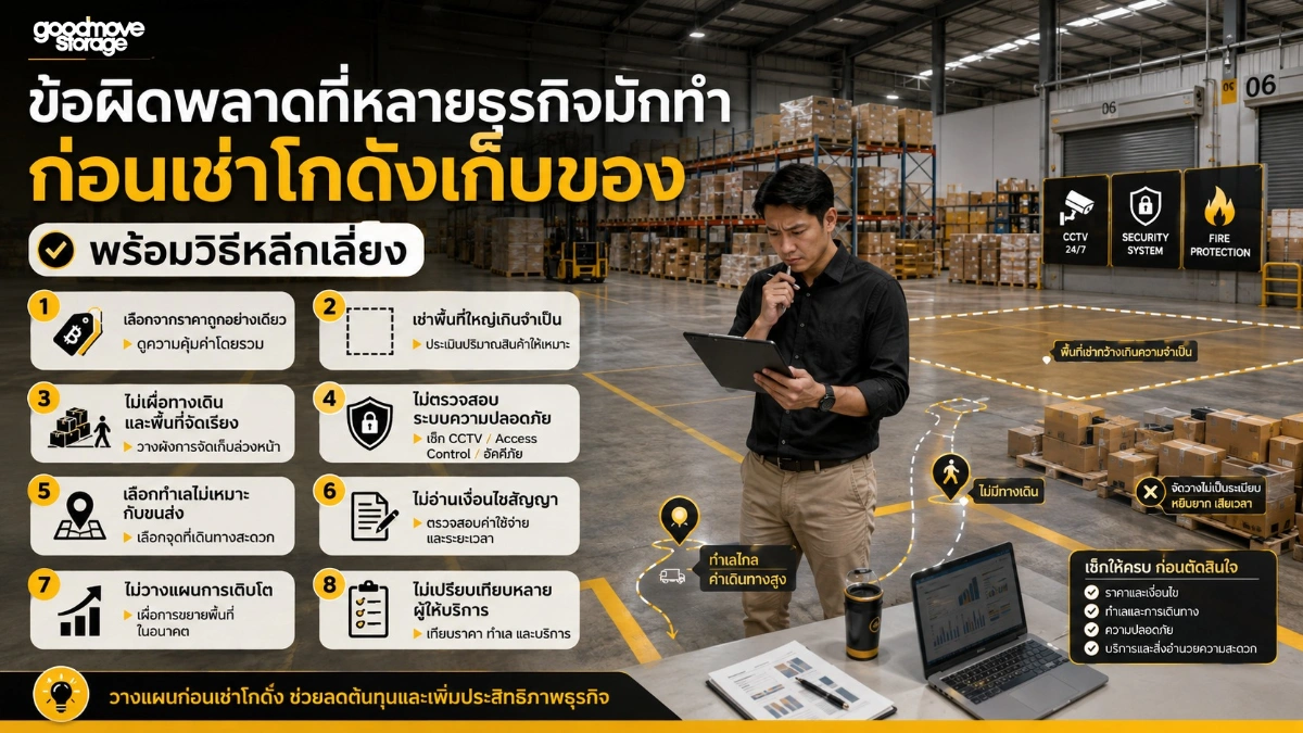 ข้อผิดพลาดที่หลายธุรกิจมักทำก่อนเช่าโกดังเก็บของ พร้อมวิธีหลีกเลี่ยง